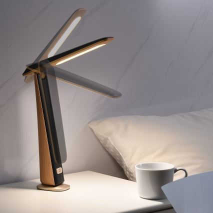 Dimm- und wiederaufladbare LED-Tischlampe TOP LED/4W/5V 1800 mAh 3000/4000/5000K braun/schwarz