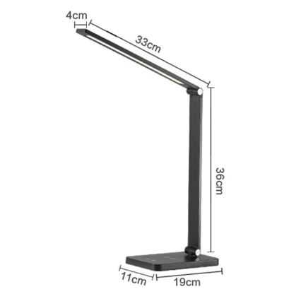 LED-Tischleuchte mit kabelloser Ladevorrichtung LED/10W/230V 3000/4000/4500/5000/6000K schwarz