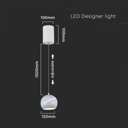 LED Touch-Hängeleuchte an Schnur LED/8,5W/230V 3000K weiß+