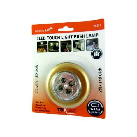 LED Touch Nachtlampe 4xLED/0,2W/3xAAA gold