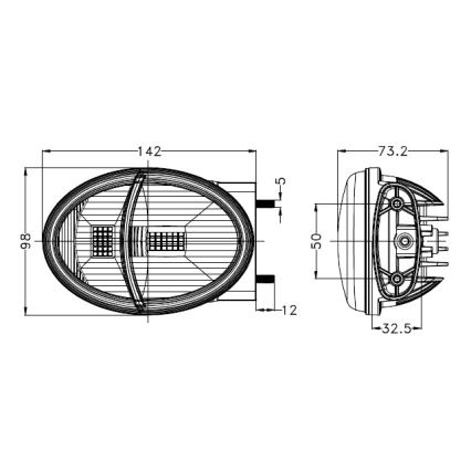 LED-Traktor-Frontleuchte LED/102W/10-30V IP69 5700K rechteckig