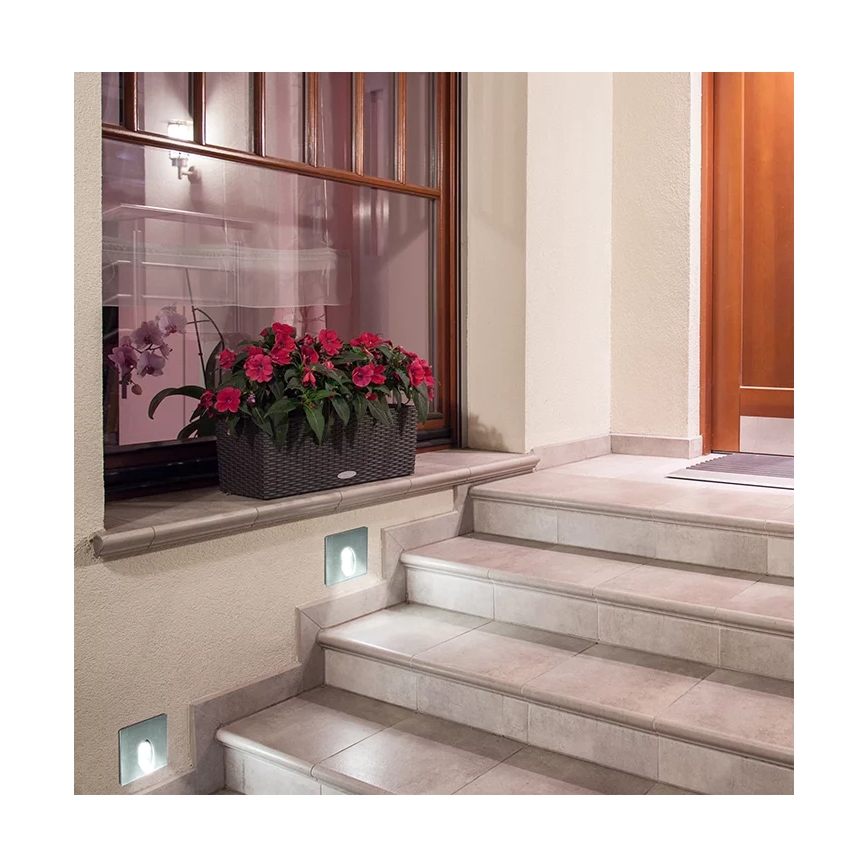 LED Treppenbeleuchtung ESPO LED/3W/230V IP54 chrom matt