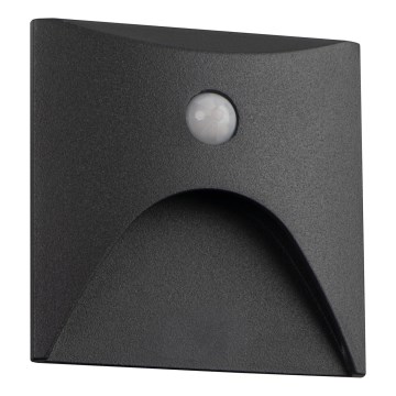 LED-Treppenleuchte EXIN mit Bewegungs- und Dämmerungssensor, 2,5 W / 230 V, 4000 K, IP65, anthrazit, eckig