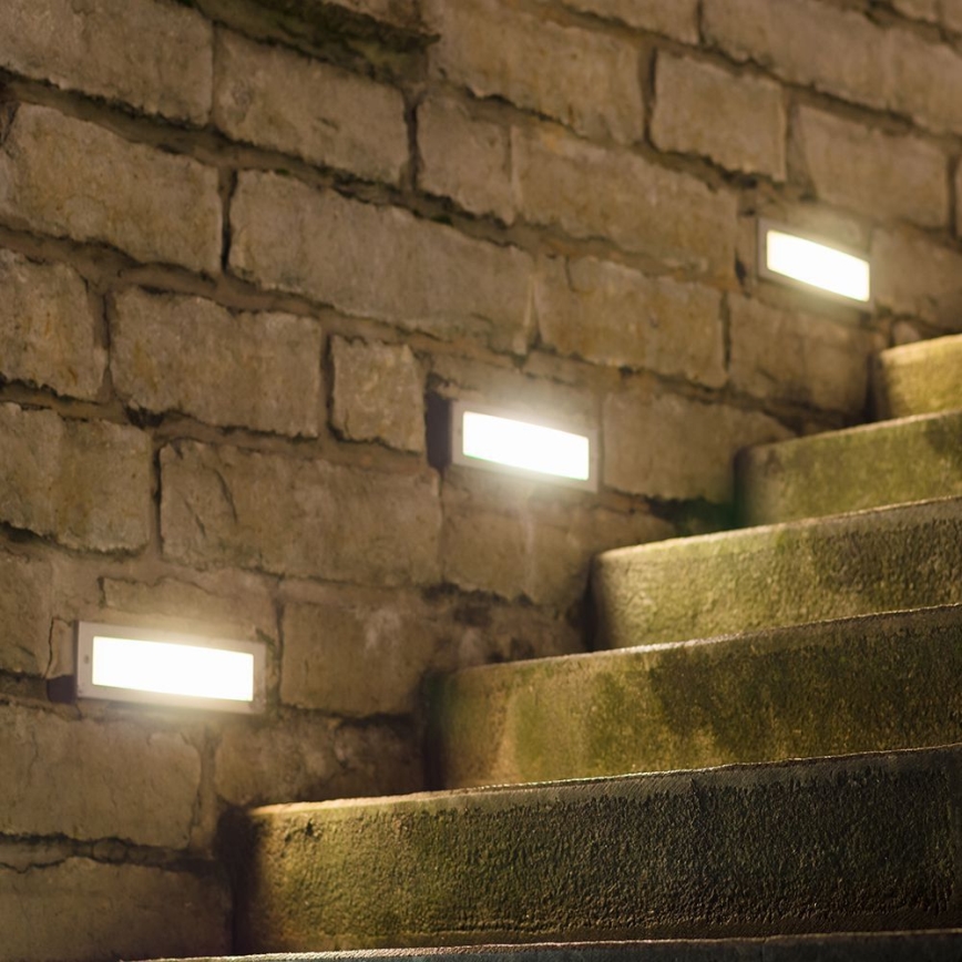 LED Treppenleuchte für Außen LED/3W/230V IP65 4000K weiß