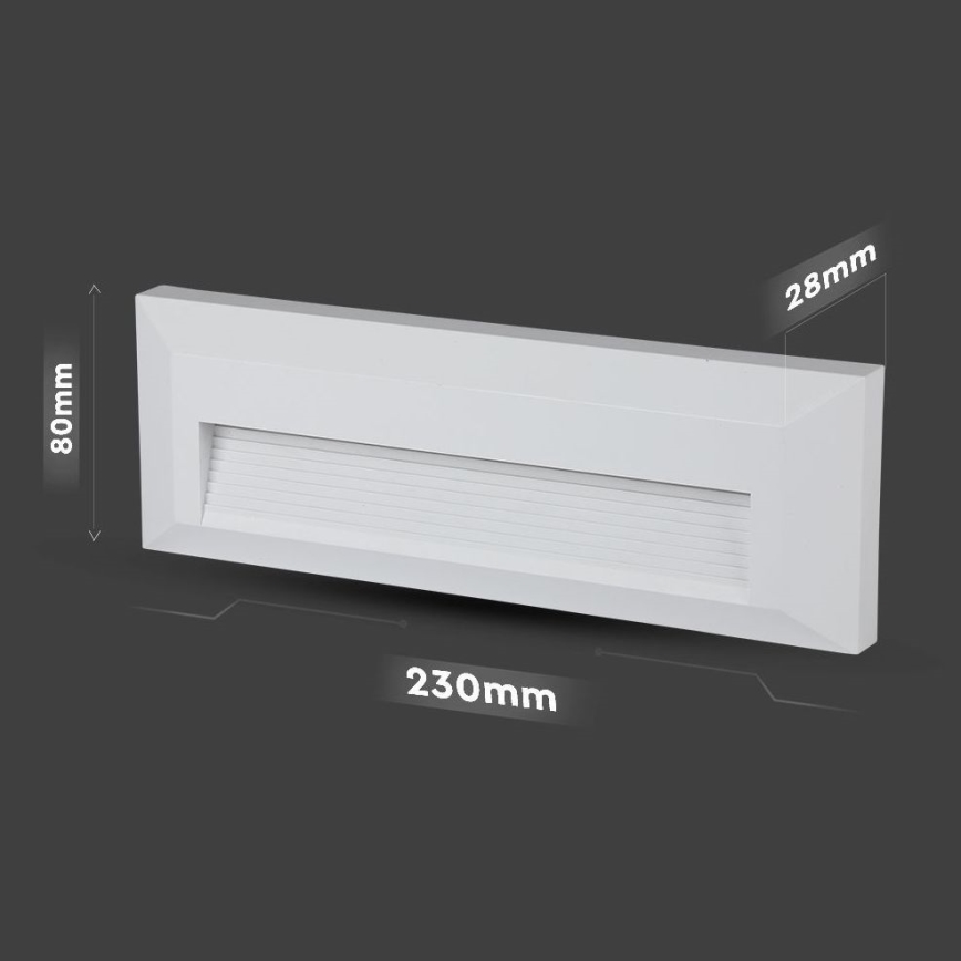 LED Treppenleuchte für Außen LED/3W/230V IP65 4000K weiß