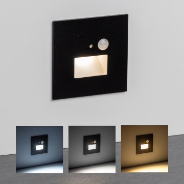 LED Treppenleuchte mit Bewegungs- und Dämmerungssensor LED/1,5W/230V 3000/4000/6000K schwarz