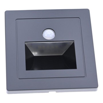 LED Treppenleuchte mit Bewegungs- und Dämmerungssensor LED/3W/230V 6000K schwarz