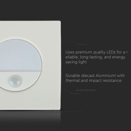 LED Treppenlicht mit Bewegungsmelder LED/3W/230V 4000K Weiß