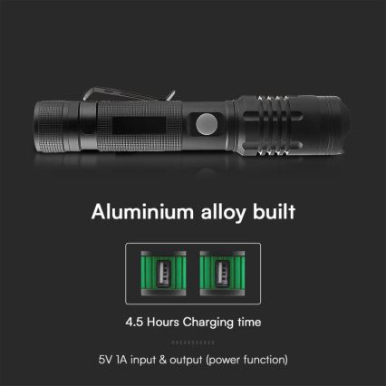 LED Akku-Taschenlampe USB LED/10W/5V IP54 2000 mAh 1000 lm