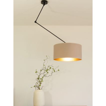 LED verstellbare Pendelleuchte an Stange GORTA 1xE27/60W/230V beige/gold