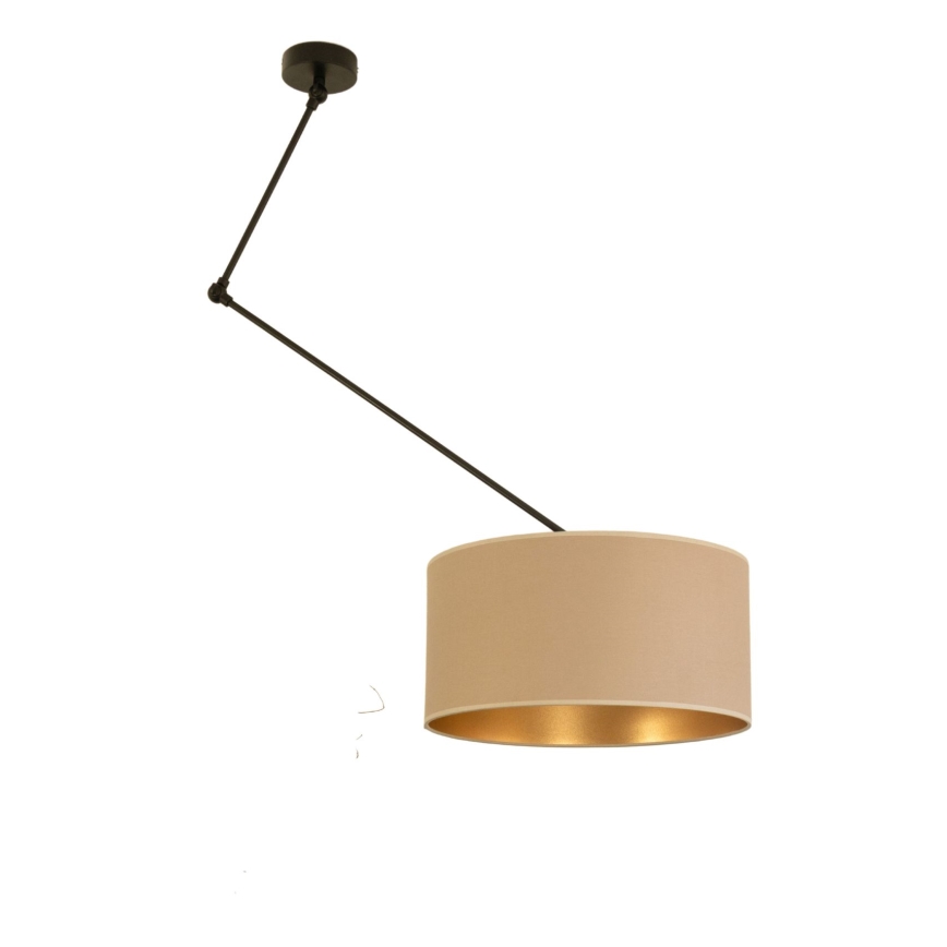 LED verstellbare Pendelleuchte an Stange GORTA 1xE27/60W/230V beige/gold