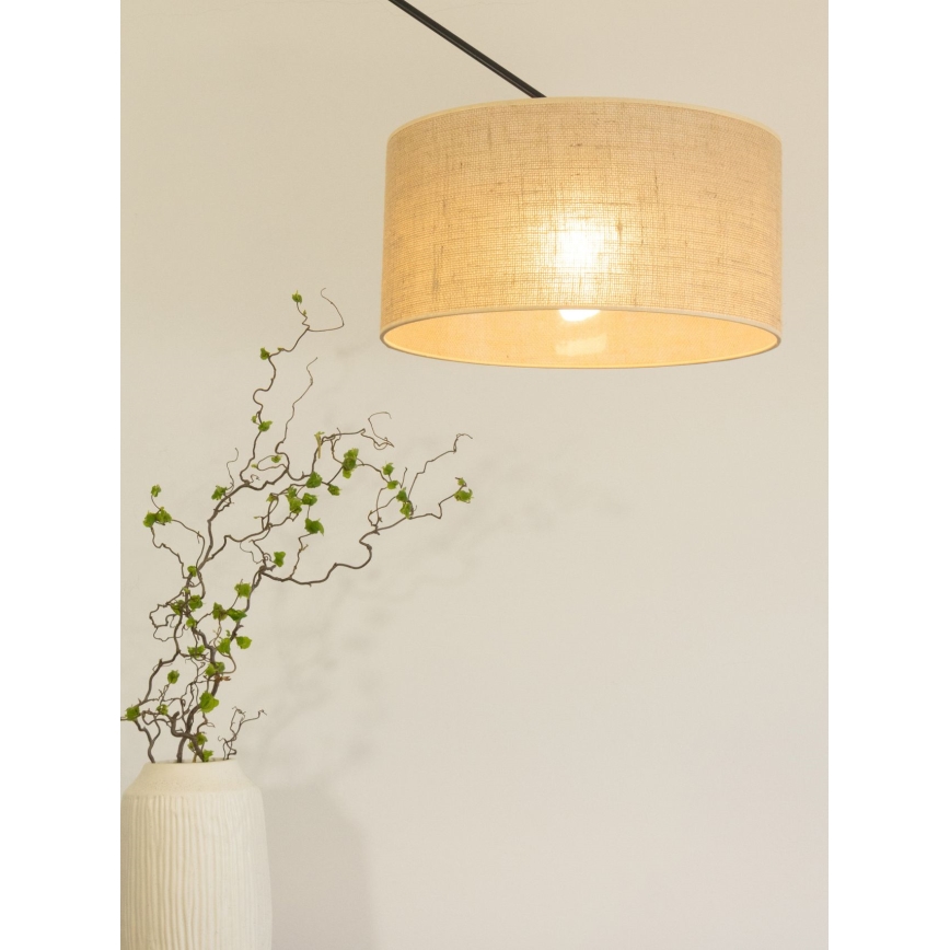 LED verstellbare Pendelleuchte mit Stange GORTA 1xE27/60W/230V Jute