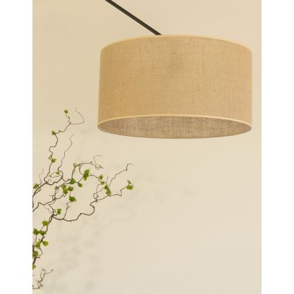 LED verstellbare Pendelleuchte mit Stange GORTA 1xE27/60W/230V Jute