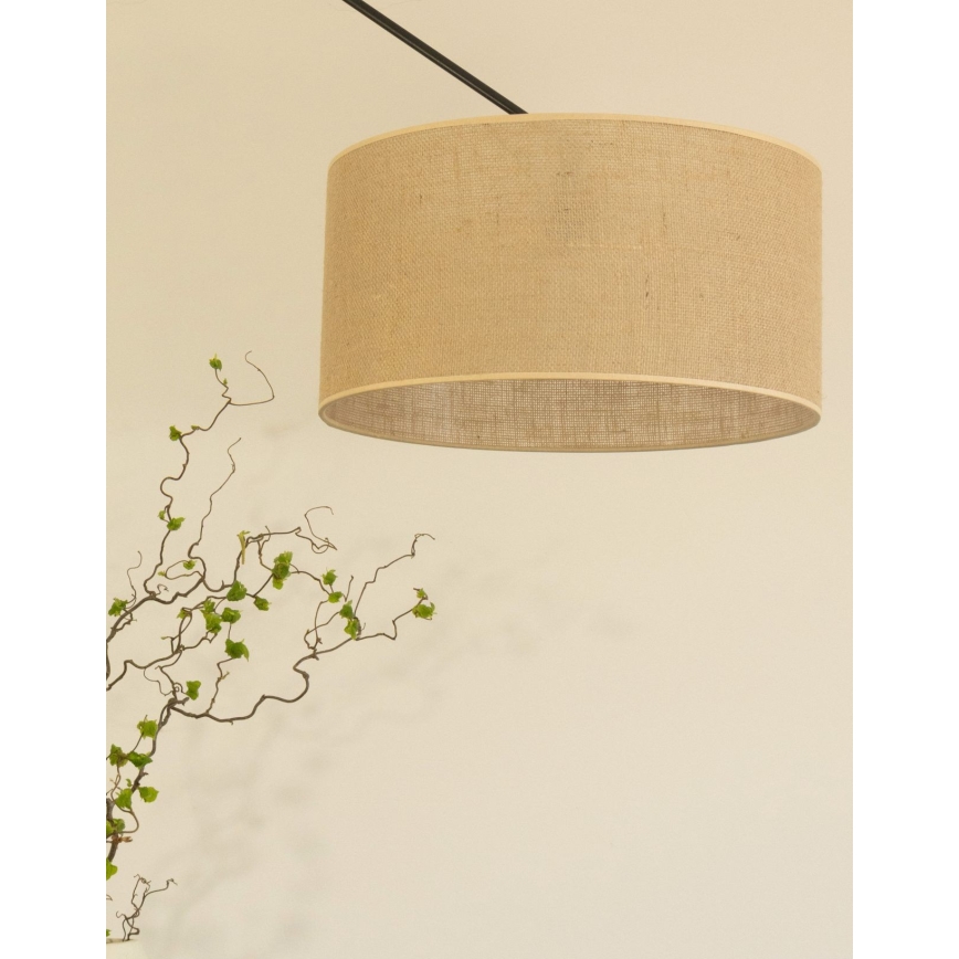 LED verstellbare Pendelleuchte mit Stange GORTA 1xE27/60W/230V Jute