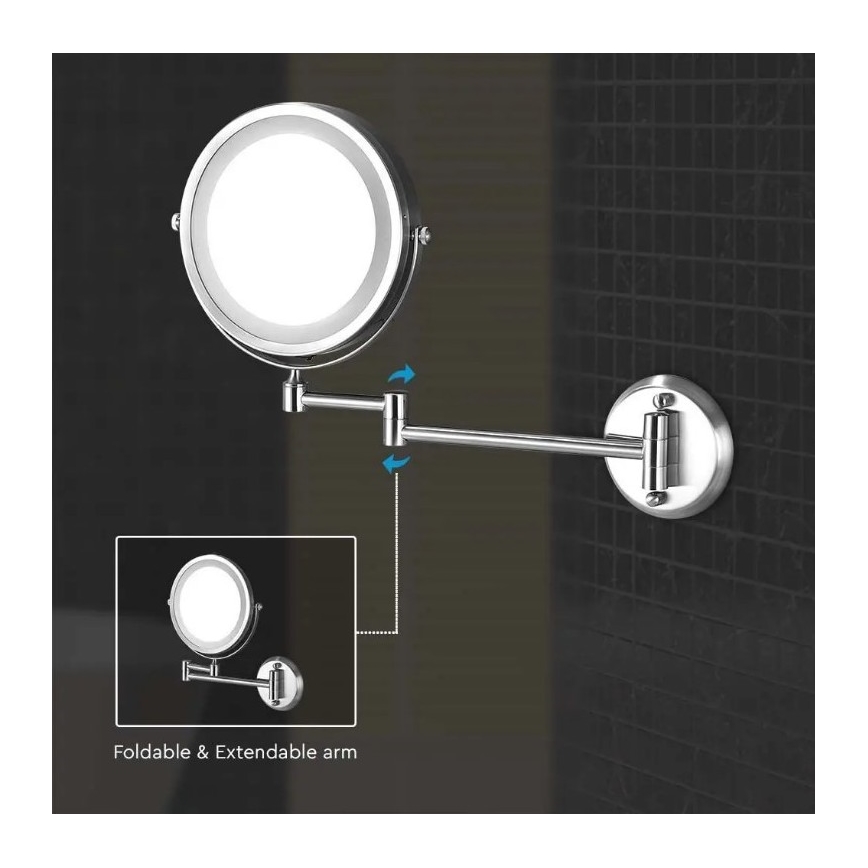 LED Wandkosmetikspiegel LED/3W/6V IP44