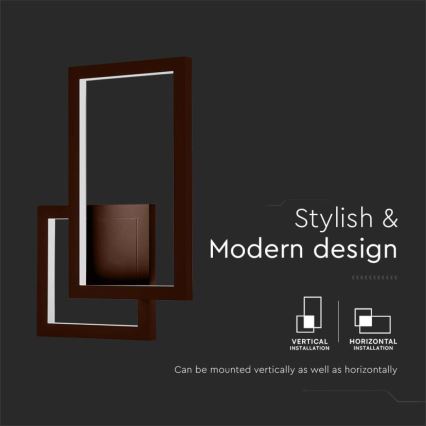 LED Wandleuchte LED/20W/230V 3000K Braun