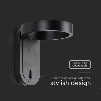 LED Wandleuchte LED/5W/230V 3000K/4000K Schwarz