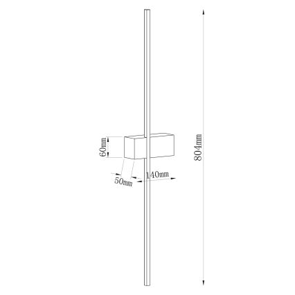 LED-Wandleuchte AISHA 12W/230V 4000K 80 cm goldfarben