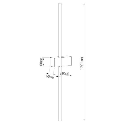 LED Wandleuchte AISHA LED/20W/230V 4000K 120 cm goldfarben