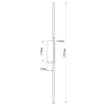 LED-Wandleuchte AISHA LED/20W/230V 4000K 120 cm schwarz