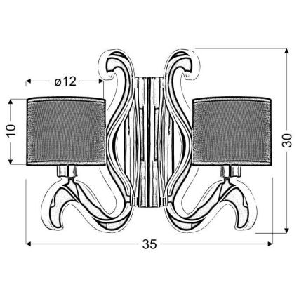 LED-Wandleuchte AMBROSIA 2xE14/40W/230V + LED/12,3W kupfern