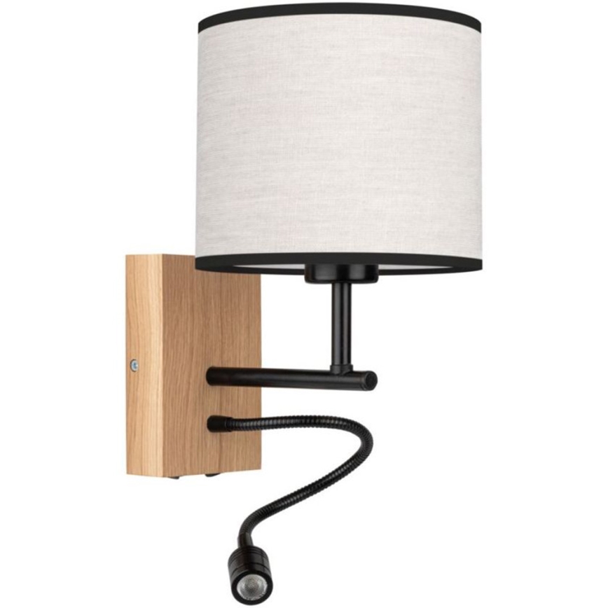 LED-Wandleuchte BOHO 1xE27/25W/230V + LED/1W/230V Eiche