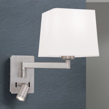 LED-Wandleuchte CARLTON 1xE27/40W/230V + LED/3W weiß/matt Chrom