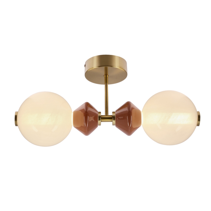LED-Wandleuchte FLORES 2xLED/5W/230V gold/braun