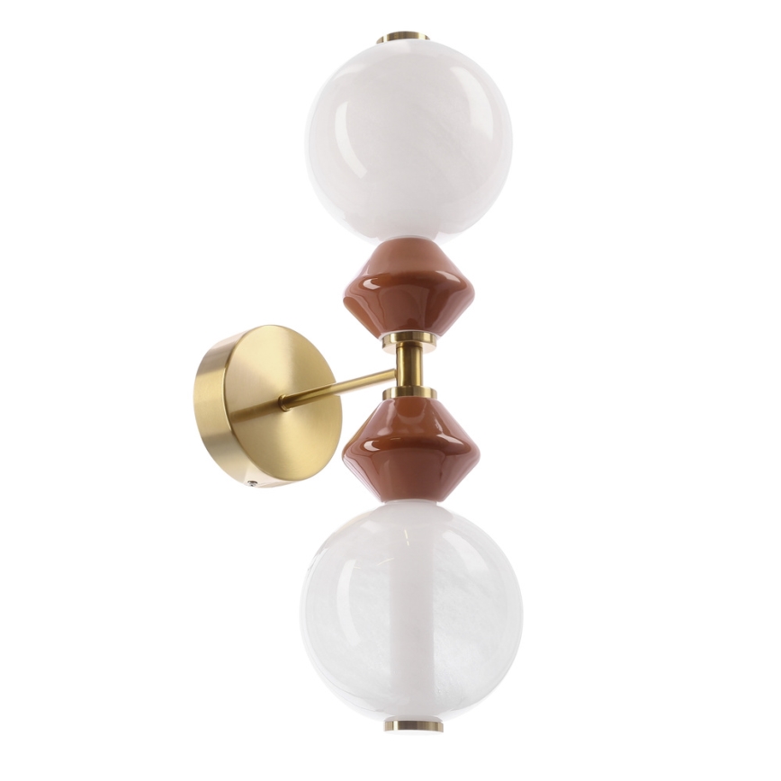 LED-Wandleuchte FLORES 2xLED/5W/230V gold/braun