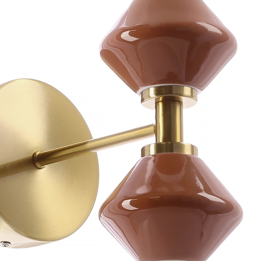 LED-Wandleuchte FLORES 2xLED/5W/230V gold/braun