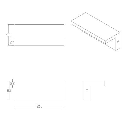 LED-Wandleuchte für Außenbereiche TESA LED/10W/230V IP54 schwarz