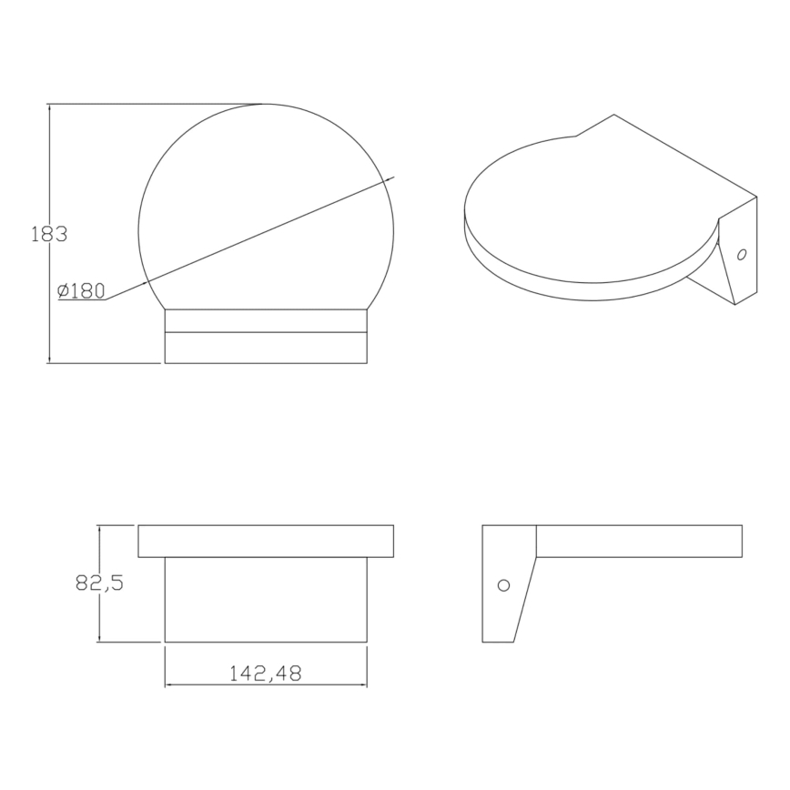 LED-Wandleuchte für Außenbereiche TESA LED/10W/230V IP54 schwarz