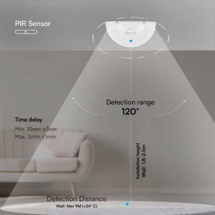 LED-Wandleuchte für Badezimmer mit Sensor SAMSUNG CHIP LED/10W/230V 4000K IP54 weiß