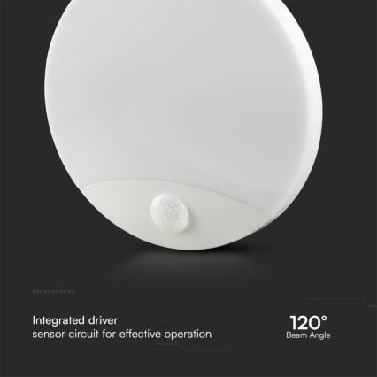 LED-Wandleuchte für Badezimmer mit Sensor SAMSUNG CHIP LED/15W/230V 3000/4000/6000K IP44 weiß