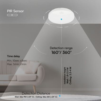 LED-Wandleuchte für Badezimmer mit Sensor LED/15W/230V 3000/4000/6000K IP44 weiß