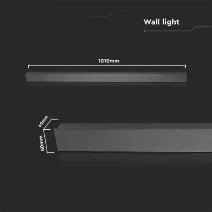 LED-Wandleuchte für den Außenbereich LED/16W/230V 4000K IP65 schwarz