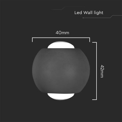 LED-Wandleuchte für den Außenbereich LED/2W/230V 3000K IP54 schwarz