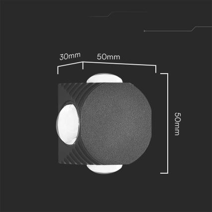 LED-Wandleuchte für den Außenbereich LED/4W/230V 3000K IP54 schwarz