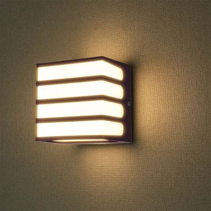 LED-Wandleuchte für den Außenbereich LED/8W/230V IP65 3000K braun