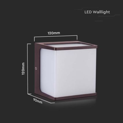 LED-Wandleuchte für den Außenbereich LED/8W/230V IP65 4000K braun