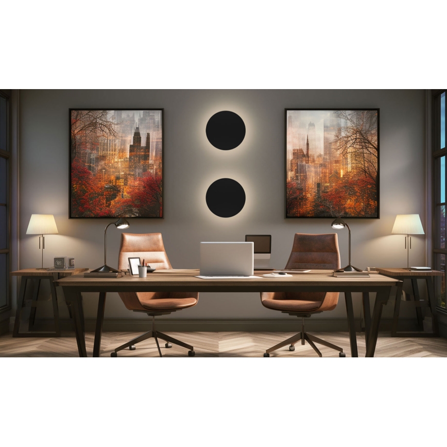 LED-Wandleuchte für den Außenbereich PIATTA LED/18W/230V 3000/4000/6000K d 25 cm IP44 schwarz