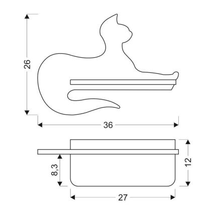 LED-Wandleuchte für Kinder mit Regal BLACK CAT LED/5W/230V