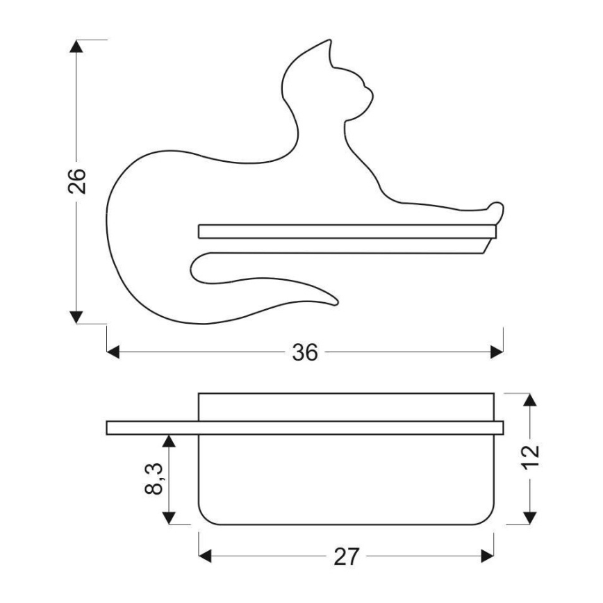 LED-Wandleuchte für Kinder mit Regal BLACK CAT LED/5W/230V