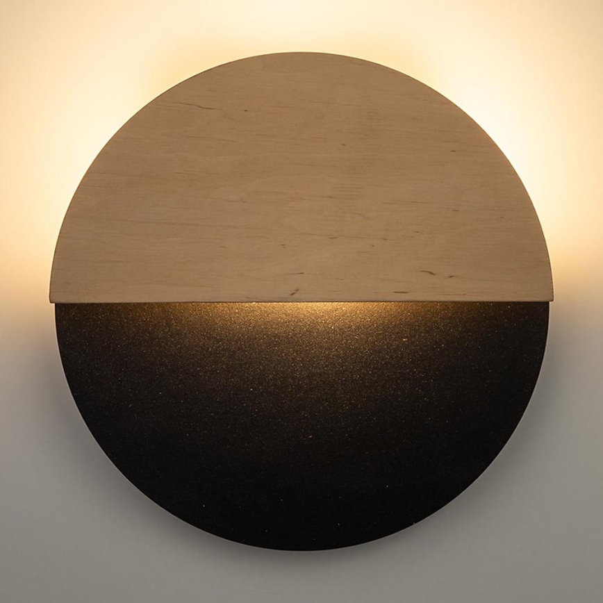 LED-Wandleuchte LUNA LED/7W/230V d 26 cm schwarz/beige