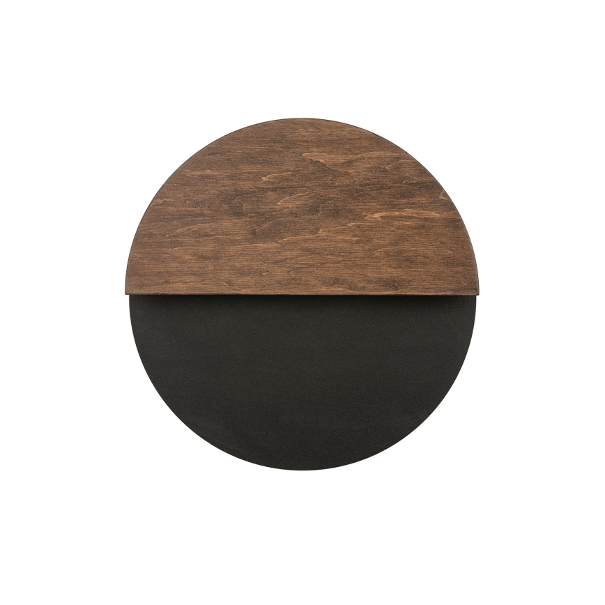 LED-Wandleuchte LUNA LED/7W/230V d 26 cm schwarz/braun