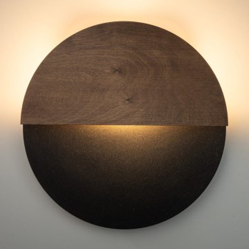 LED-Wandleuchte LUNA LED/7W/230V d 36 cm schwarz/braun