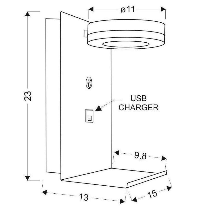 LED Wandleuchte mit Ladegerät COMPACT LED/4W/230V