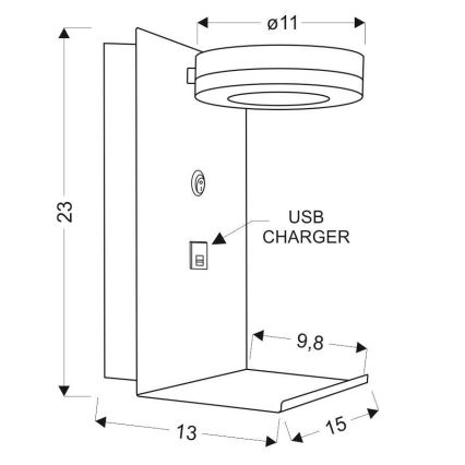 LED Wandleuchte mit Ladegerät COMPACT LED/4W/230V