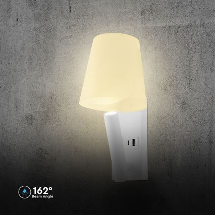 LED-Wandleuchte mit USB-Anschluss LED/2W/230V 3000K weiß