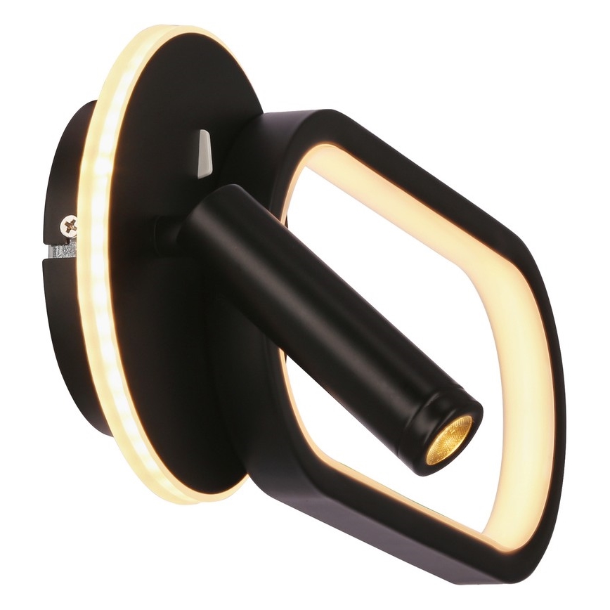 LED-Wandleuchte MONET LED/13W/230V + LED/2W 3000/4000/6000K schwarz